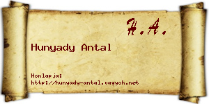Hunyady Antal névjegykártya